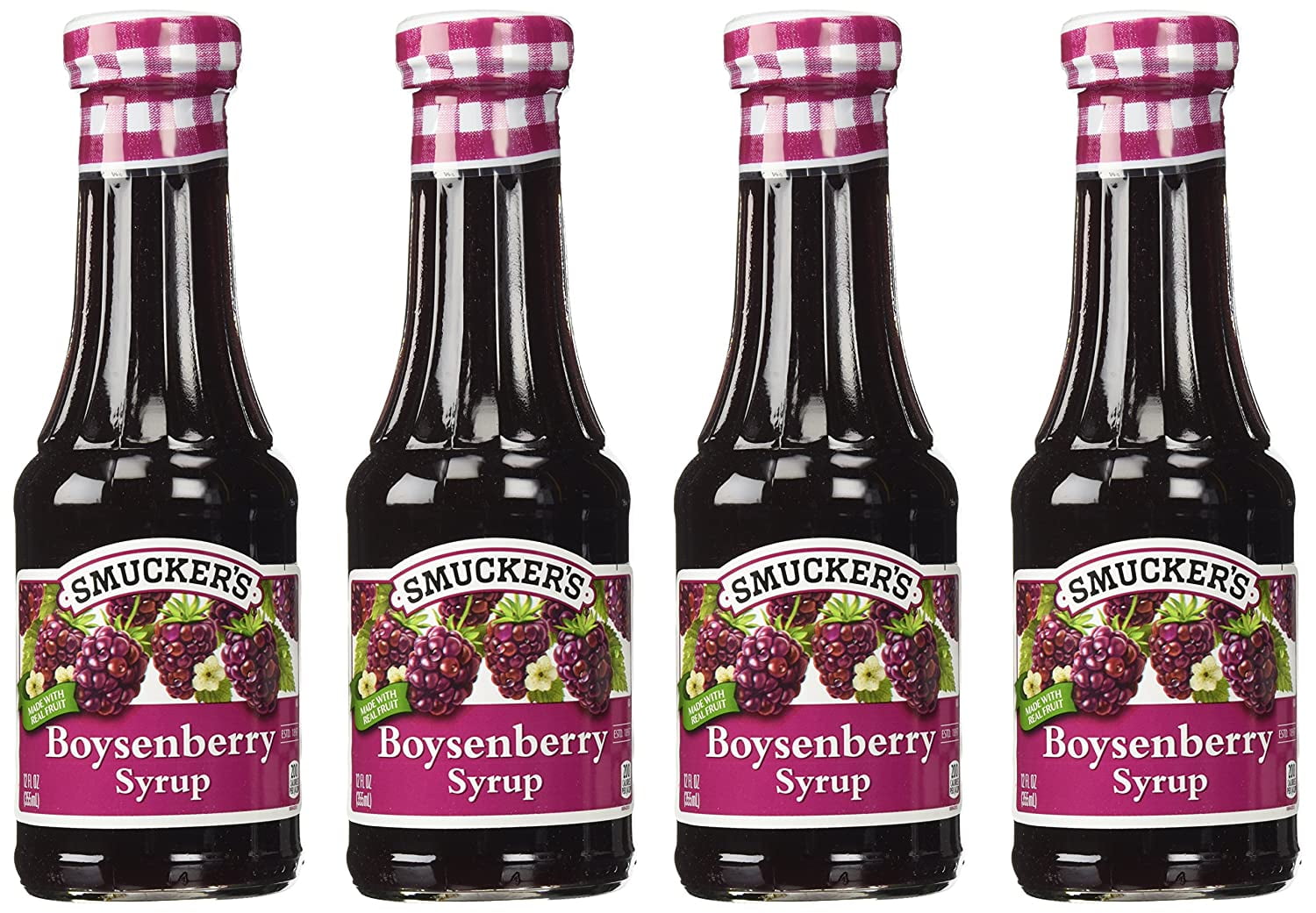Smuckers BOYSENBERRY SYRUP 12oz Bottle (4 Pack)