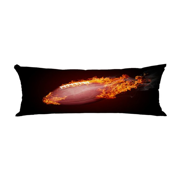 ABPHQTO American Football Ball In Fire Body Pillow Covers Pillow Case Protector Pillowcase 20x60 Inch