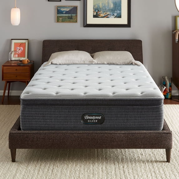 Beautyrest Silver BRS900 Medium Pillow Top Twin XL Low Profile Mattress Set