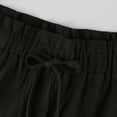 thumbnail image 5 of Womens Capri Pants for Baggy Comfy Linen Elastic Bell Bottom Lightweight Cropped Pants High Waist Drawstring Stretch Causal Boho Pants with Pockets Black XL, 5 of 6