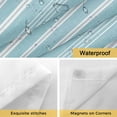 thumbnail image 4 of No Hook Shower Curtain and Liner Set, Sky Blue Striped Washable Fabric Shower Curtains for Bathroom, Bathtub, Farmhouse Stripes Modern Vintage Waterproof Bathroom Curtains 72W x 96H, 4 of 9