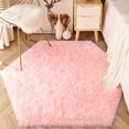 thumbnail image 3 of KIXINWA Pink Hexagon Rug for Princess Tent, Fluffy Area Rug for Kids Room, 4x4.6 Feet for Girls Tent, Furry Soft Nursery Rug, Fuzzy Plush Carpet for Teen Girls Bedroom, 3 of 7