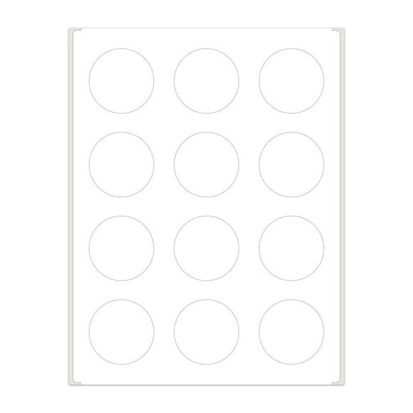 PACKZON Round Labels for Laser/Inkjet Printers, Permanent Adhesive, 2 Inches Diameter, White Matte, (Pack of 1200)