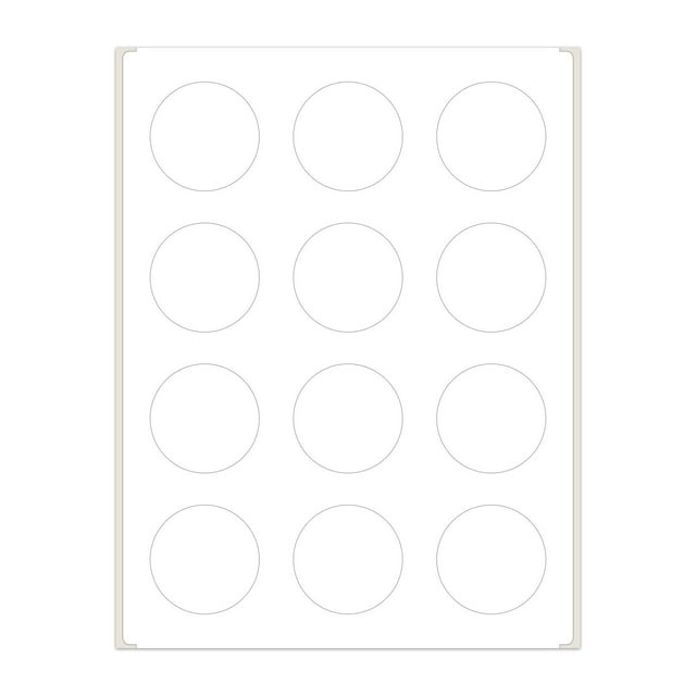PACKZON Round Labels for Laser/Inkjet Printers, Permanent Adhesive, 2 Inches Diameter, White Matte, (Pack of 1200)