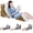 Brown, variant on 4PCS Adjustable Bed Wedge Pillow Set, Foam Support Pillows for Sleeping, Back, Body and Leg Comfort, Triangle Pillows for Reading, Relaxing and Elevated Sleep Support