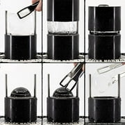 Pressice Barware Ice Ball Press - Perfect Spheres in Less Than a Minute - Includes Anodized Aluminum Ice Press, Drip Tray and Ice Mold - Made in the US (Ice Press, Black)