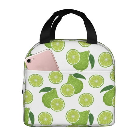 Insulated Lunch Bag for Women Men - Cute Forest Green Limes Leakproof Cooler Lunch Box for Women Men  Lunch Tote Bags for Work School Picnic Travel