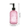 thumbnail image 4 of Unique Bargains 1 Pc Convenient Vertical Stripes Soap Dispenser 13.53oz Pink Black, 4 of 6