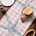 thumbnail image 1 of Table Runners 90 Inches Long Dress Scarves, Teal Starfish Coastal Farmhouse Coffee/Dining/Kitchen Table Decor Table Runner for Living Room, Grey Buffalo Plaid Summer Beach 13x90 Inch, 1 of 4
