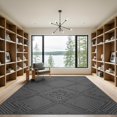thumbnail image 2 of ODIKA 9'x12' Grey Intricate Labyrinth Geometric Diamond Washable Area Rug Contemporary Symmetrical Concentric Square Motif for Great Room, Indoor Concept, Large Living Low Pile, Flatwoven, 2 of 7