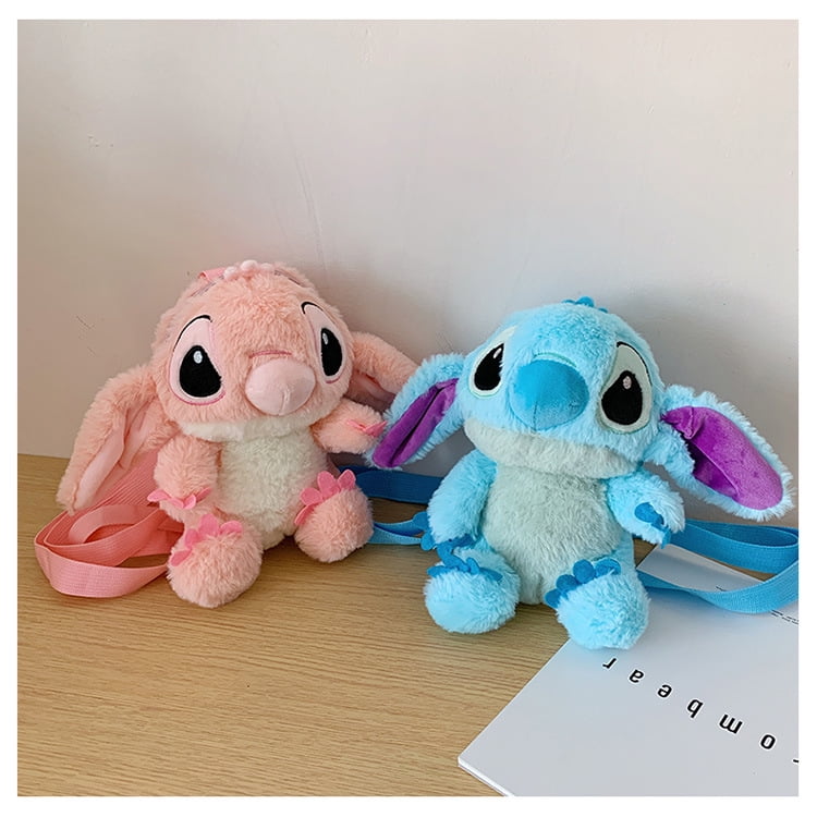 QingY Stitch Plush Backpack Anime Figure Stuffed Doll Kawaii Stitch Toys Children's Girls Boys Kindergarten School Bag, Kids Unisex, Size: One size