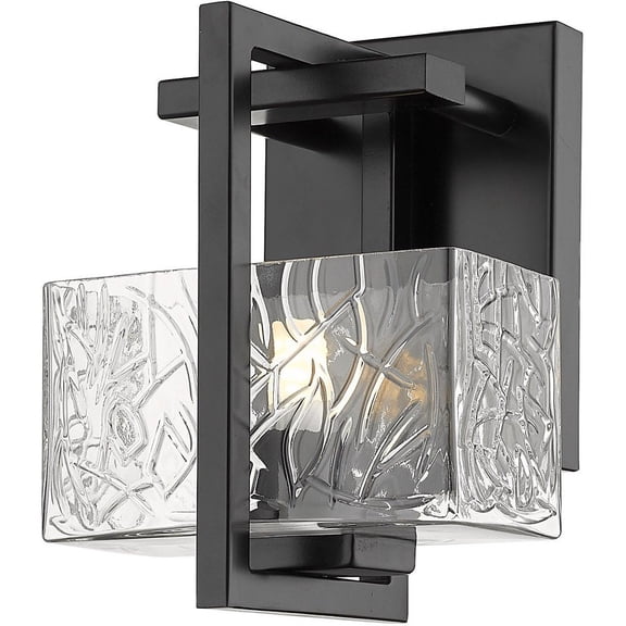 312-1W-BK-CL-LED-Innovations Lighting-Striate - 1 Light Bath Vanity In Art Deco Style-8 Inches Tall and 5.25 Inches Wide Matte Black LED