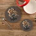 thumbnail image 2 of GZHJMY Tiger Animal Graffiti Graphic Print on Grey Pot Holders Trivets Set of 2 Round Cotton Thread Weave Potholders for Kitchens Hot Pads Table Mats Coasters for Hot Dishes, 2 of 7