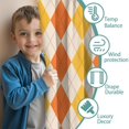 thumbnail image 3 of Blackout Kids Curtains,Orange Yellow Checkerboard Checkered Pattern Childrens Insulated Curtains Set Of 2,Bedroom Essentials,Toddler Room Decor 42"x84", 3 of 5
