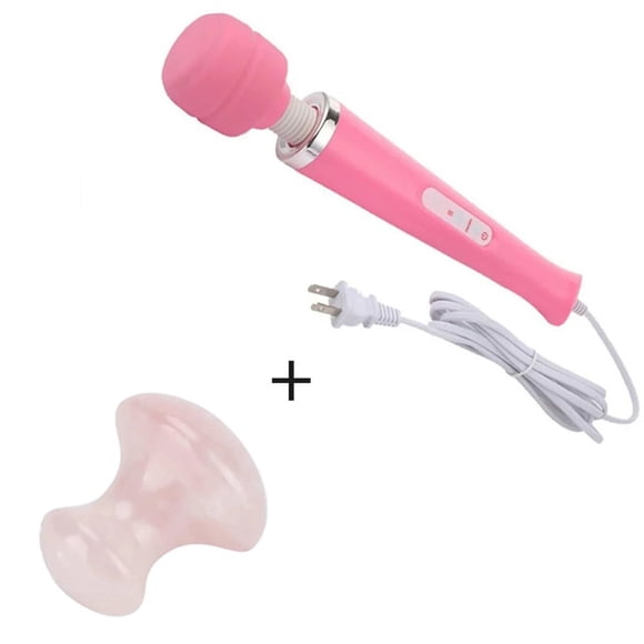 SUTENGDA 1 Pc Wired Powerful Handheld Wand Massager with 10 Pulse Settings Personal Total Body Therapy Massager Wand for Body Pain Sports Recovery Muscle Aches (Pink)