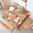 thumbnail image 2 of Pioneer Flower Floral Print Pattern Square Tablecloth, Waterproof Wipeable Spillproof Washable Table Cover for Home Kitchen Party Decor, 52"x52", 2 of 6