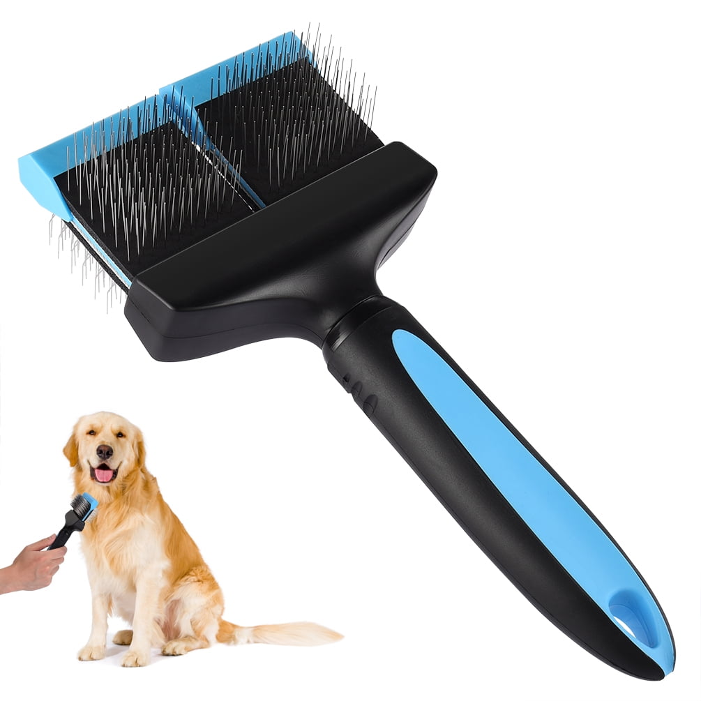 Pet Grooming Slicker Brush, Petacc Double Sided Flexible Pet Pin Brush