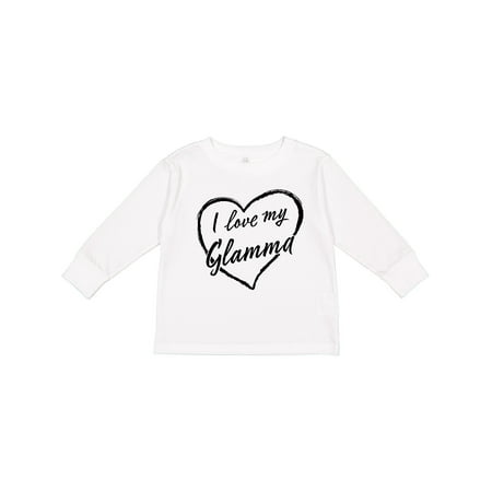 

Inktastic I Love My Glamma in Black Chalk Heart Boys or Girls Long Sleeve Toddler T-Shirt