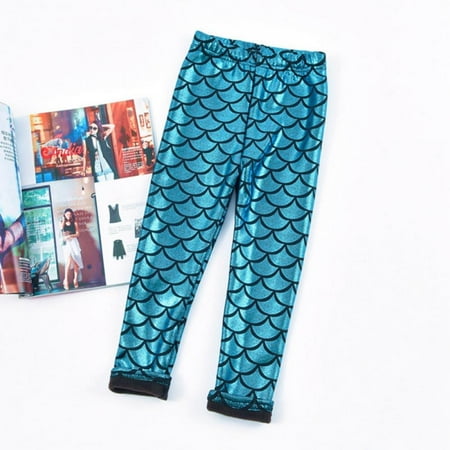 

BULLPIANO Warm Girls Leggings Fleece Lined Winter Thick Printing Kids Pants- Thick Fleece Lined Faux Leather Stretchy Teens Leggings