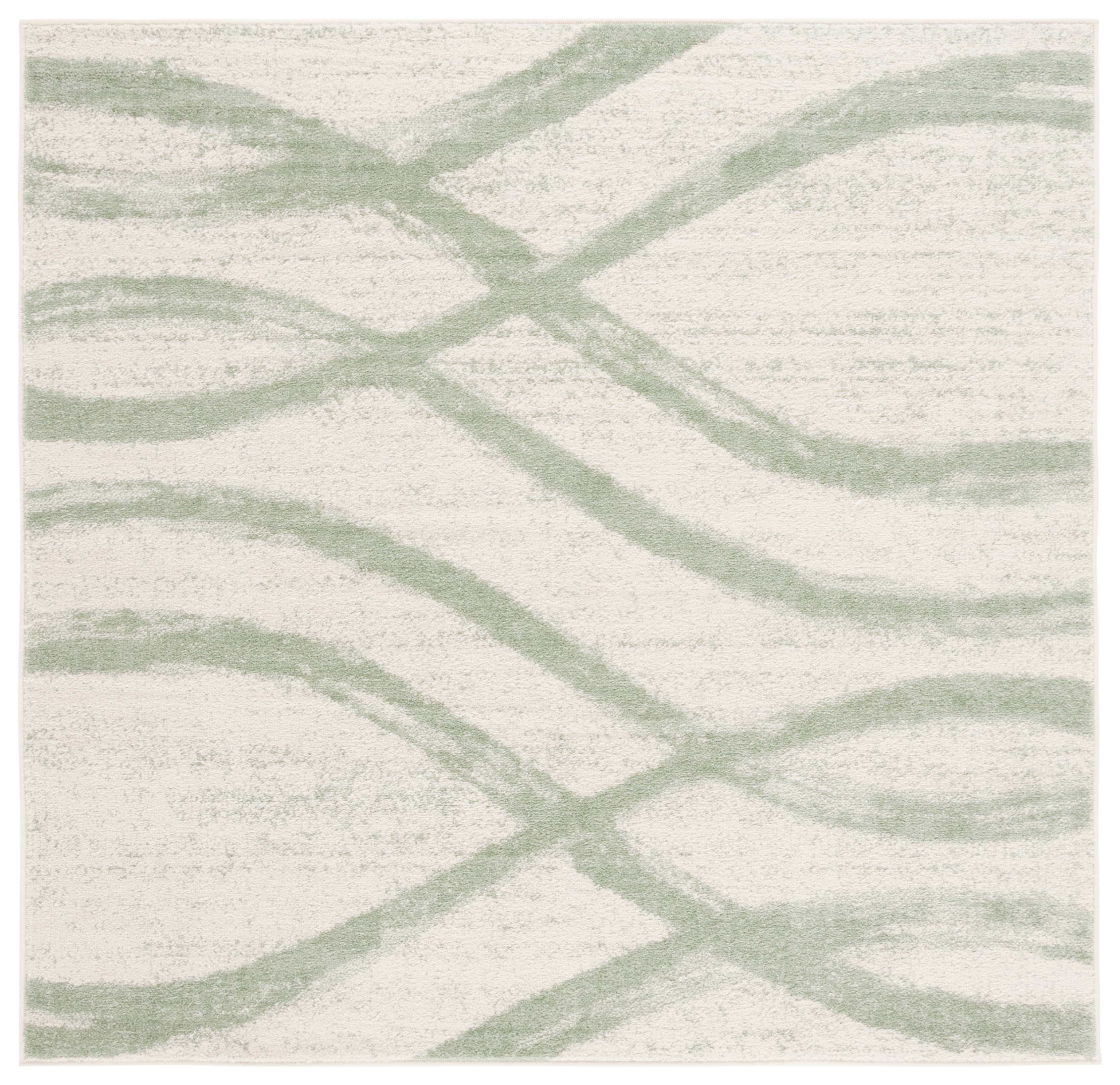Safavieh Adirondack Isidor Geometric Swirls Area Rug, Ivory/Sage, 4' x 4' Square