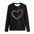 thumbnail image 4 of Wycnly Valentines Day Shirt Spring Tops for Women Loose Long Sleeve Round Neck Casual Pullover Blouses Valentines Trendy Dog Paws Heart Print Tshirts Weekly, 4 of 5