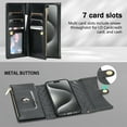 thumbnail image 4 of Magnetic Flip Case for iPhone 7, iPhone 8, iPhone SE 2020, iPhone SE 2022,Crossbody Strap RFID Blocking Leather Purse Case with Card Holder, Zipper Bills Slot Handbag Wrist Lanyard Cover, Black, 4 of 9