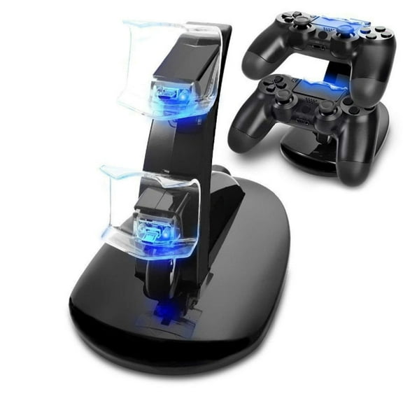 Game Controller Charger Dock for PS4 LED USB Charging Stand Station Cradle for PlayStation 4 & PS4 Pro & PS4 Slim Gamepad-Black