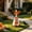 E, variant on Cififendec Spring Porch Goose Outfit Set, Wide Brim Sun Hat and Floral Gingham Plaid Dress for 23" Porch Goose Statue Dressing