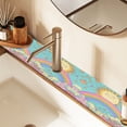 thumbnail image 2 of Yayeee Faucet Mat for Kitchen Sink 14.7" Diatomite Long Splash Guard Pad, Retro Blue Rainbow, 2 Pack, 2 of 7