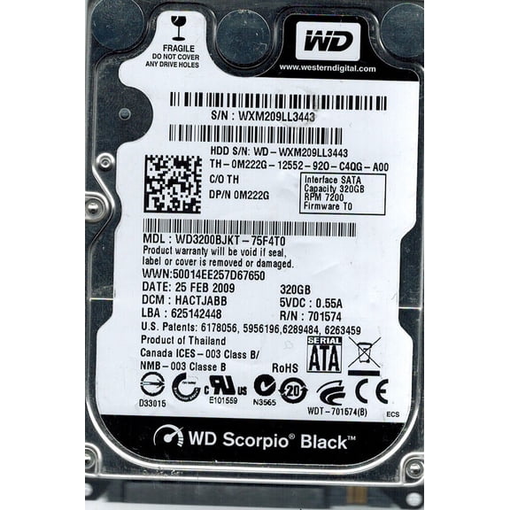 Western Digital WD3200BJKT-75F4T0 320GB DCM: HACTJABB