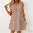 thumbnail image 2 of Zynoxe Mini Dresses for Women Summer V-neck Sleeveless Hollow Out Strap Sundress Casual Ventilate Peasant Gauze Lounge Beach Dresses Pink S, 2 of 9