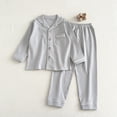 thumbnail image 2 of YunPes Boys Ribbed Loungewear Set Notch Collar Long Sleeve Shirts + Loose Fit Pants Kids Spring/Fall Soft Textured Outfits, 2 of 5