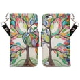 thumbnail image 3 of New iPod Touch 7 6 5th Generation Leather Pouch Wallet Case Cover with Card Slots - Colorful Tree, 3 of 4
