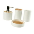 thumbnail image 2 of Tnarru 4-piece Bathroom Accessory Set, Soap Dish, Bathroom Decor, Toothbrush Holder, Bathroom Accessory, Complete Set for Bathroom Countertop white, 2 of 8