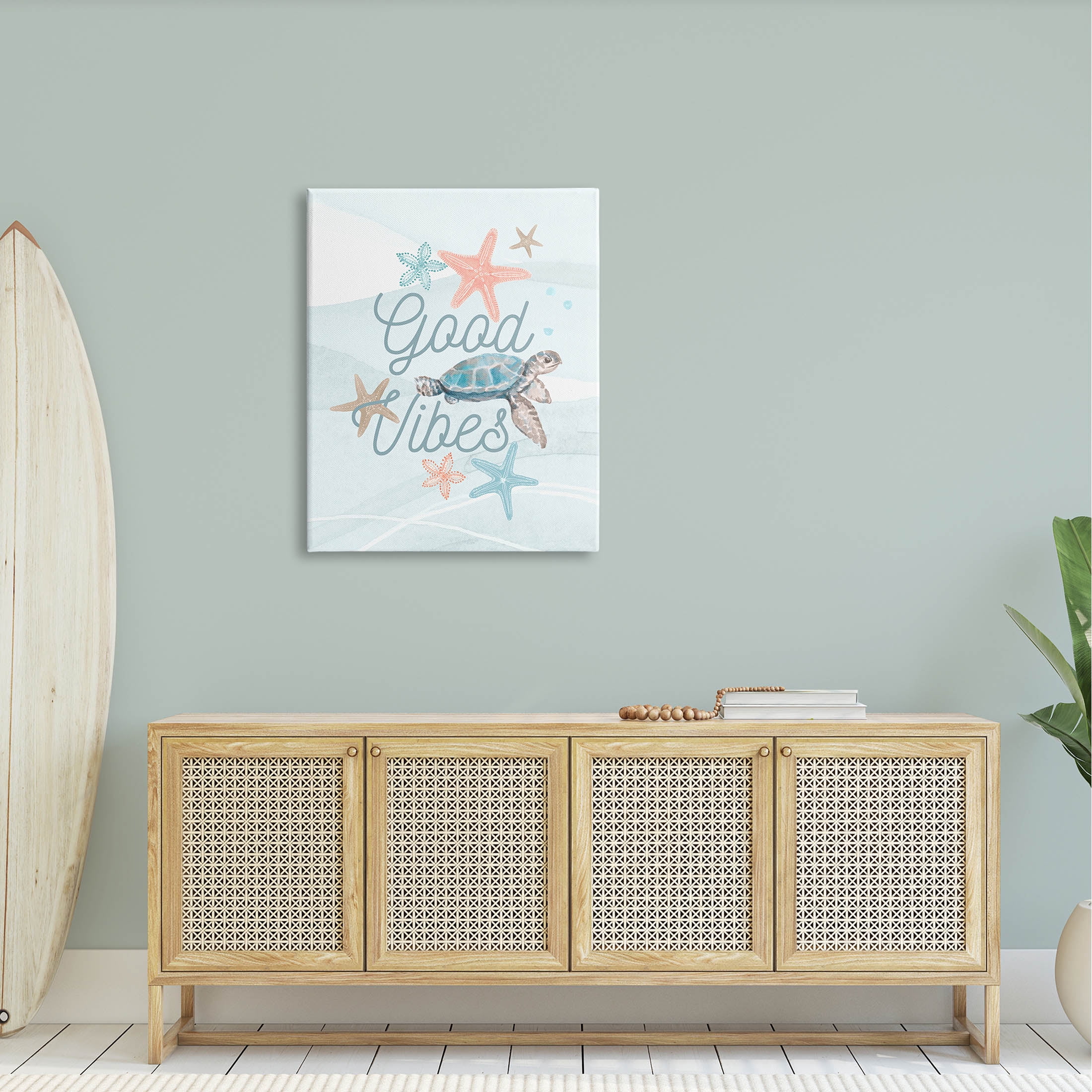 Good Vibes Underwater Sea Life Animals & Insects Graphic Art Gallery Wrapped Canvas Print Wall Art