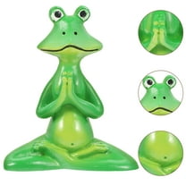 MLINS  Yoga Frog Ornament Garden Statues Decor Decoration Animal Office Green