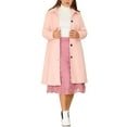 thumbnail image 2 of MODA NOVA Juniors Plus Size Overcoat Single Breasted Belted Long PeaCoat, 2 of 6