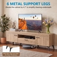 thumbnail image 6 of Mid Century Modern TV Stand for TVs up to 65 Inch, Entertainment Center Media Console Table with 2 Cabinets and Drawer,Oak, 6 of 9
