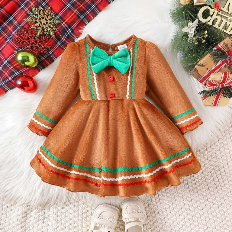 Rhuody Girls' Dresses Long Sleeve Christmas Bow Knot Winter Holiday Party Gown With Round Neck Outfit Retro Simple Style Girl Clothes Coffee 18-24 Months - Walmart.com Rhuody Girls' Dresses Long Sleeve Christmas Bow Knot Winter Holiday Party Gown With Round Neck Outfit Retro Simple Style Girl Clothes Coffee 18-24 Months - Walmart.com