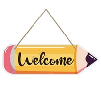 WaaHome Welcome Sign for Classroom 4" x 12" Welcome Door Hanger Sign for Classroom Decorations First Day of School Welcome Sign for Preschool Elementary Middle School Teacher Appreciation Gifts