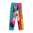 thumbnail image 3 of Lsque Watercolor White Horse Print Men's Pajama Pants, Lounge Pant - Comfortable Home Wear,Elastic Waistband, Stylish Design-Large, 3 of 9