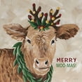 thumbnail image 3 of Jacobs, Cindy 12x12 Black Modern Framed Museum Art Print Titled - Merry Moo-mas, 3 of 5