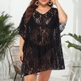 thumbnail image 5 of WNVMWI Womens Swimwear Black Bathing Suit Cover up for Women Plus Size Summer Dresses Mid Length Sleeve Pullover Plus Size Women Dress for Swimsuit Coverup for Women XL, 5 of 8