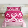 thumbnail image 2 of Manfei Kawaii Bow Tie Queen Comforter Set,Rustic Flowers Bedding Sets,Cute Birds Bedding Comforter Set For Girls Teens,Breathable Home Decor Reversible,3pcs, 2 of 8