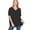Black, variant on Women's Tunic Top - Woven Airflow V-neck Dolman Short Sleeve T Shirts with Chest Pocket