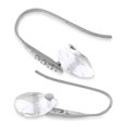 thumbnail image 3 of Galaxy Gold 14k Solid White Gold Fish Hook Earrings with Diamonds & Dangling Briolette White Topaz, 3 of 4