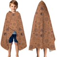 thumbnail image 3 of Orange Occult Pattern Hooded Bath Towel，50"x30" for Ages 3 To 12 Kids, Quick Dry Lightweight Soft Microfiber Hood Beach Towel Cover Up for Kids, 3 of 7