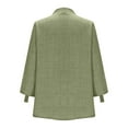 thumbnail image 7 of TKLPEHG 3/4 Sleeve Tops for Women Cotton Linen Roll Sleeve Tunic Tops Spring Soft Lightweight V-Neck Solid Color Blouses (Green,S), 7 of 7