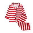thumbnail image 1 of Odeerbi 1-8 Años Niños Niñas Pijama de Satén Con Solapa Dentada Camisa de Manga Larga Conjunto de Pantalones Suave Estampado Degradado Pijama de Dos Piezas, 1 of 9