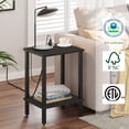 thumbnail image 4 of End Table with Charging Station, Side Table with USB Ports and Outlets, Nightstand, 2-Tier Storage Shelf, Sofa Table for Small Space,Black, 4 of 17
